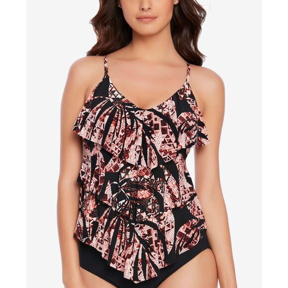 Urban Safari Rita Slimming Control Tankini Top Black Size 12 - Picture 1 of 2